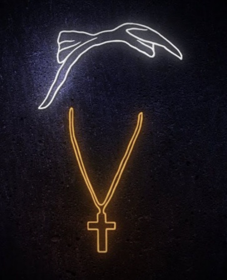 The bandana and chain, in neon